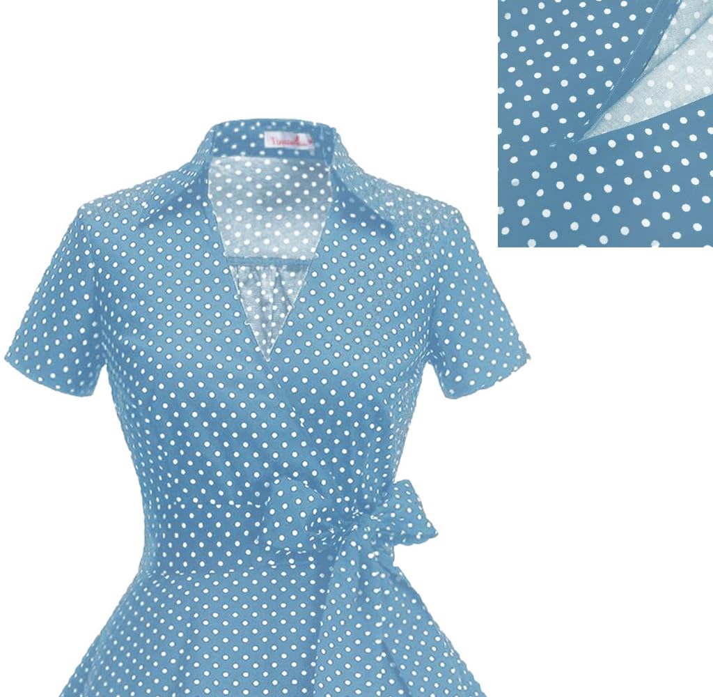 Gonna Vintage Anni 50 60 Audrey Hepburn Vestiti da Cocktail da Donna Elegante di Cotone Manica Corta