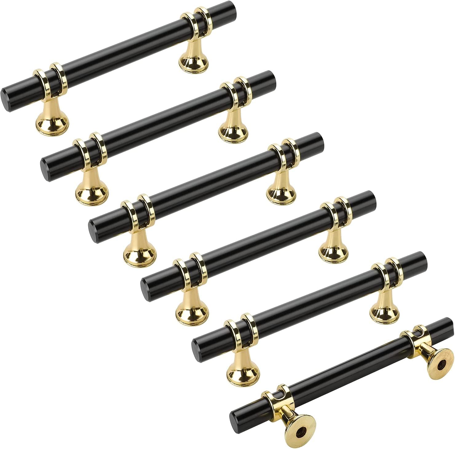 MARGUERASW 6pcs poignee de meuble cuisine noir 128mm Poignée Meuble
