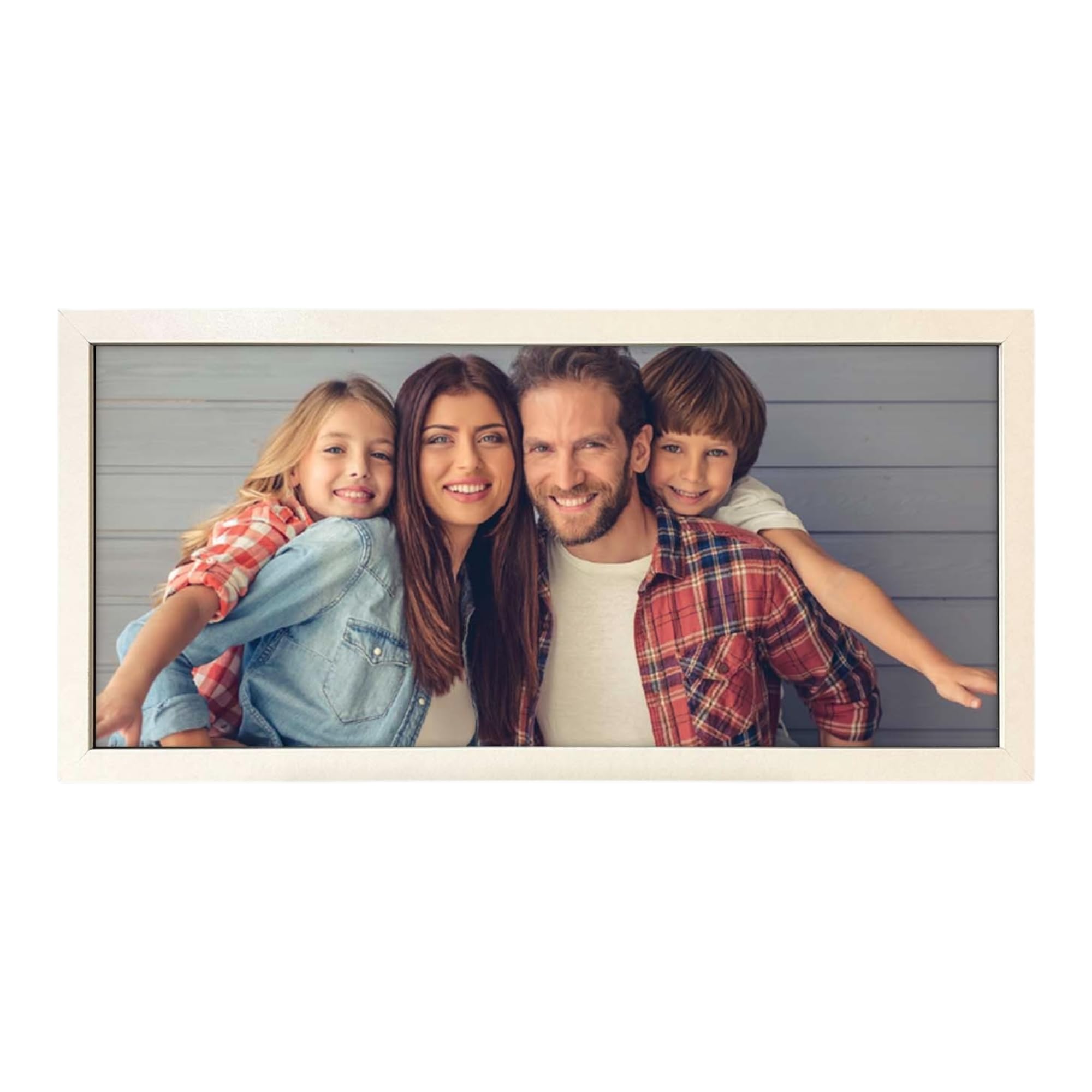 Echo Three White Personalised Wall Art Framed Print Upload Photo | Bespoke Large Wide Picture Frame | Custom Photograph Room Sign | Photography Family Memory Home Decor Poster Gift