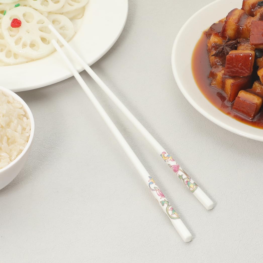 Coffret cadeau de baguettes en porcelaine chinoise, coffret cadeau de baguettes réutilisables lavables au lave-vaisselle avec étui, baguettes en céramique osseuse de haute qualité avec boîte déli