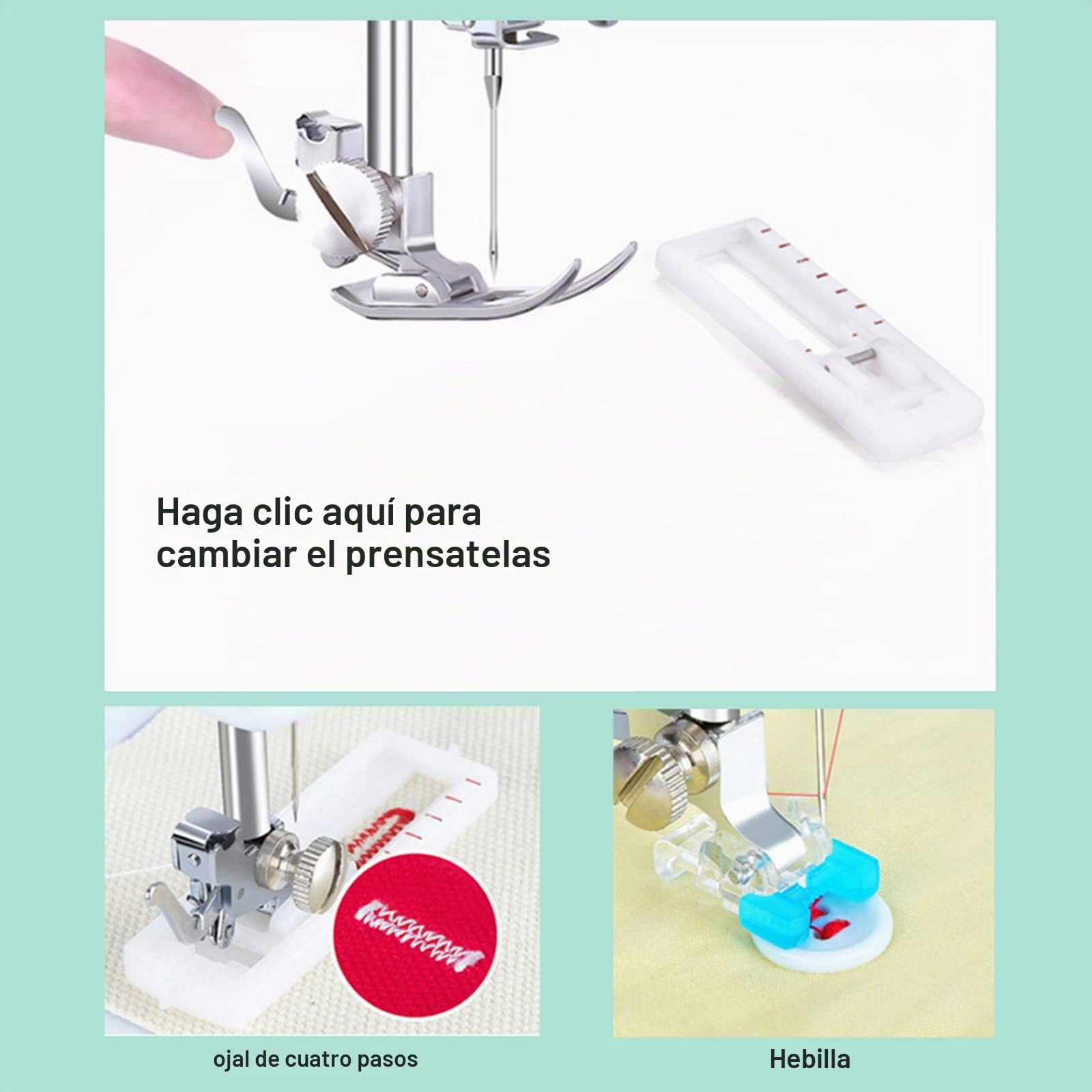 Mini máquina de coser para principiantes, máquina de coser multifunción de doble hilo para el hogar, 12 puntadas, para niños, EU 220V