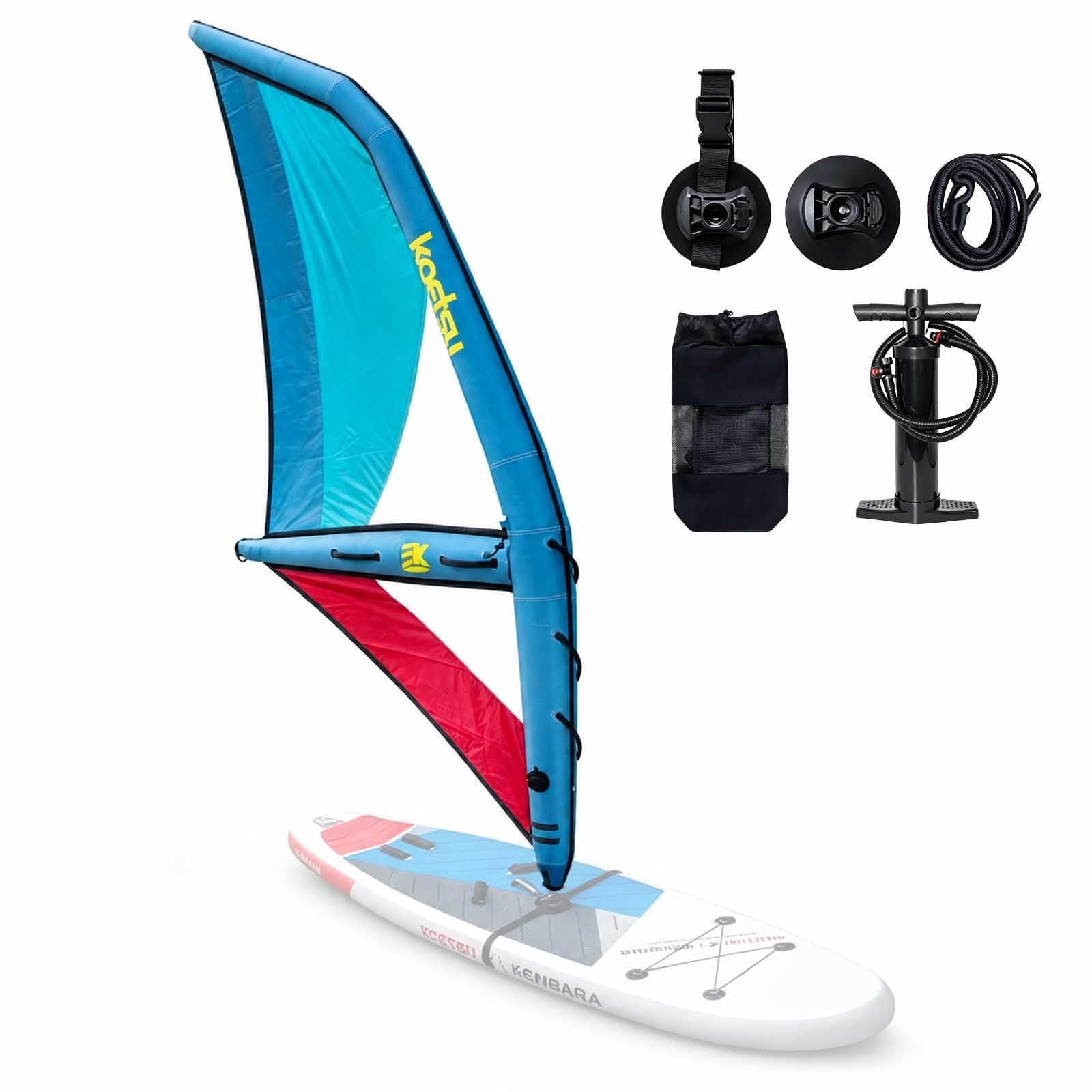 aallwwsso Inflatable Sup Sail For Paddle Board, Portable Inflatable Sail With 360° Rotating Base, Pump & Backpack,Windsurfing Sail For Paddleboarding,Windsurfing Boards And Sails,Kitesurfing 4.2m