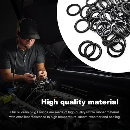 Miniatura 3 de 50 juntas tóricas de tapón de drenaje de aceite, 11105 tapones de drenaje de repuesto, junta tórica de goma de nitrilo para aceite, motor,