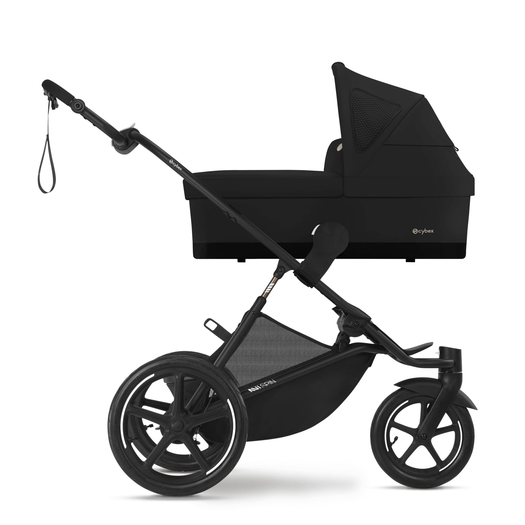 CYBEX Gold AVI SPIN Kinderwagen, ab Geburt bis 4 Jahre, 111 cm, 22 kg, City-All-Terrain Moon Black
