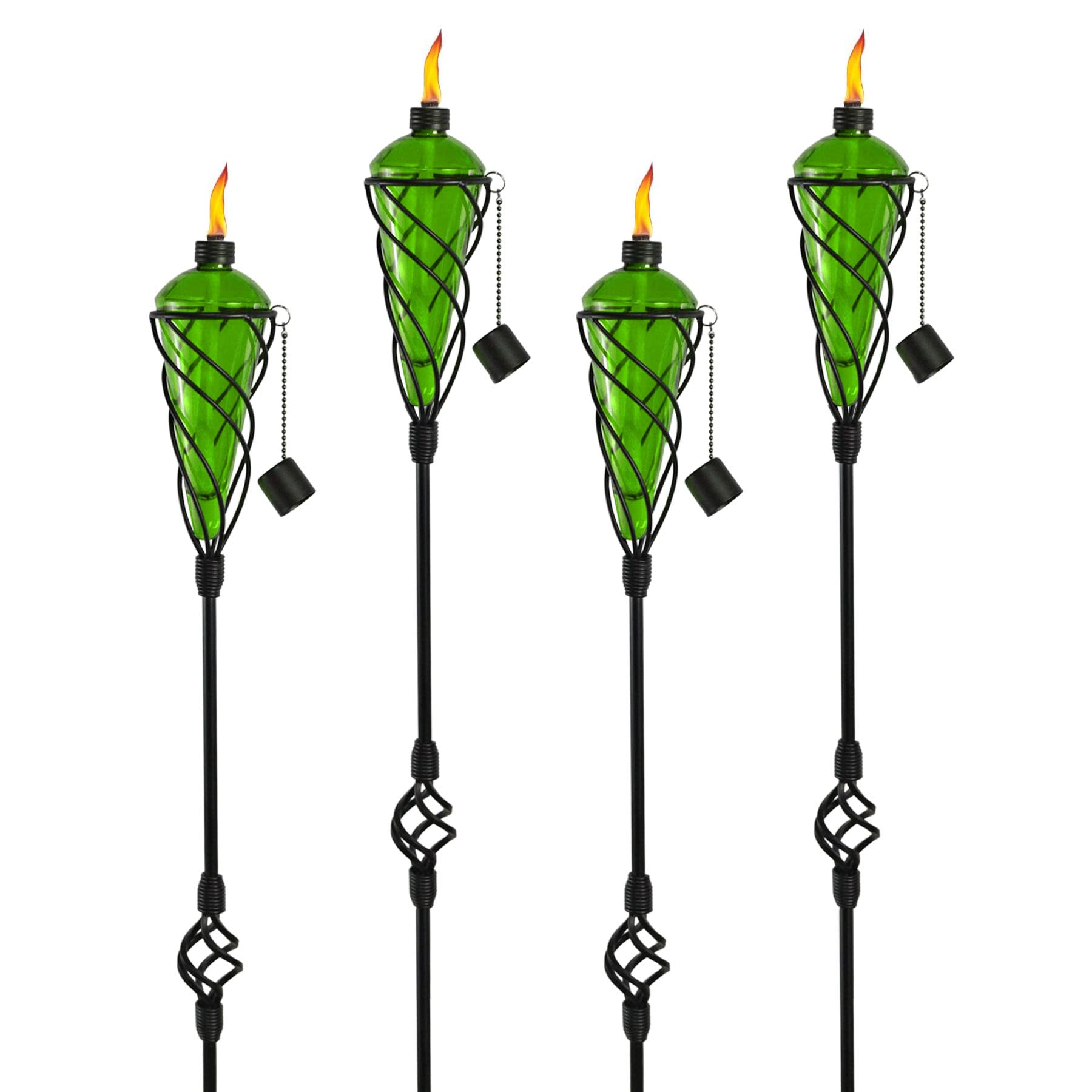 Amazon.com : Westcharm 4 Pack 60 Inch Glass Garden Torch Light