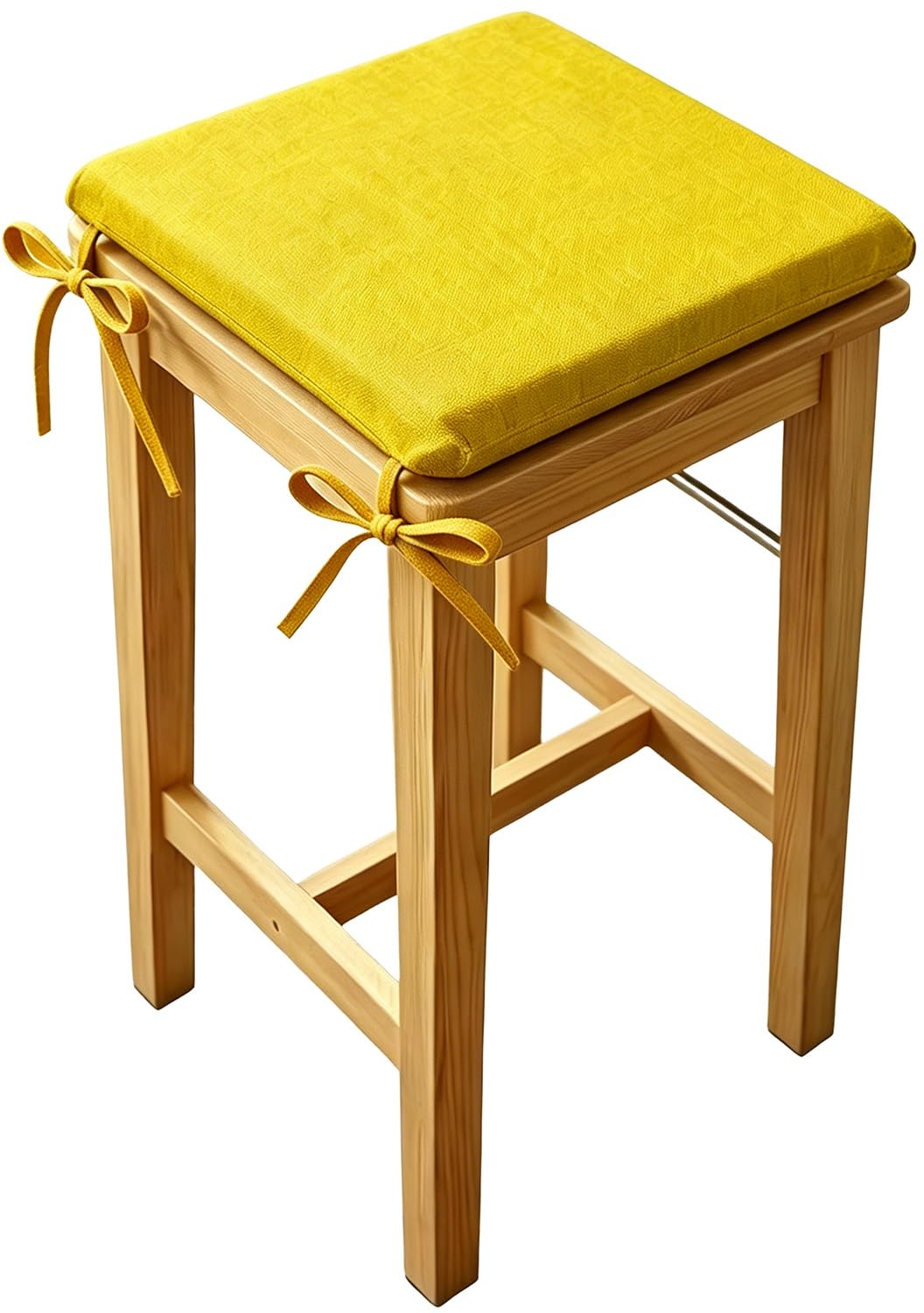 seokor 5cm Thick Square Seat Cushions 30x30/35x35/40x40cm with Ties Linen Stool Cushion Soft Breathable Chair Cushions Non-Slip Removable for Indoor, Outdoor, Bar, Dining Kitchen(Color16,40x40x8cm)
