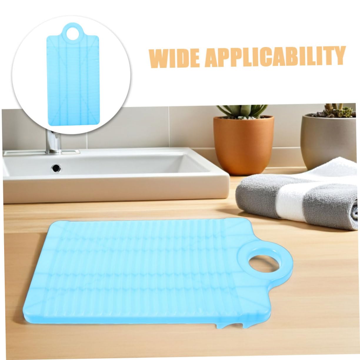 4 Stück-pack Kleiner Waschbrett aus Kunststoff für Handwäsche Blau | 12, 2 X 6, 2 Zoll, Rutschfestes Hänge Design, Kompakte Form für Camping und Outdoor Abenteuer
