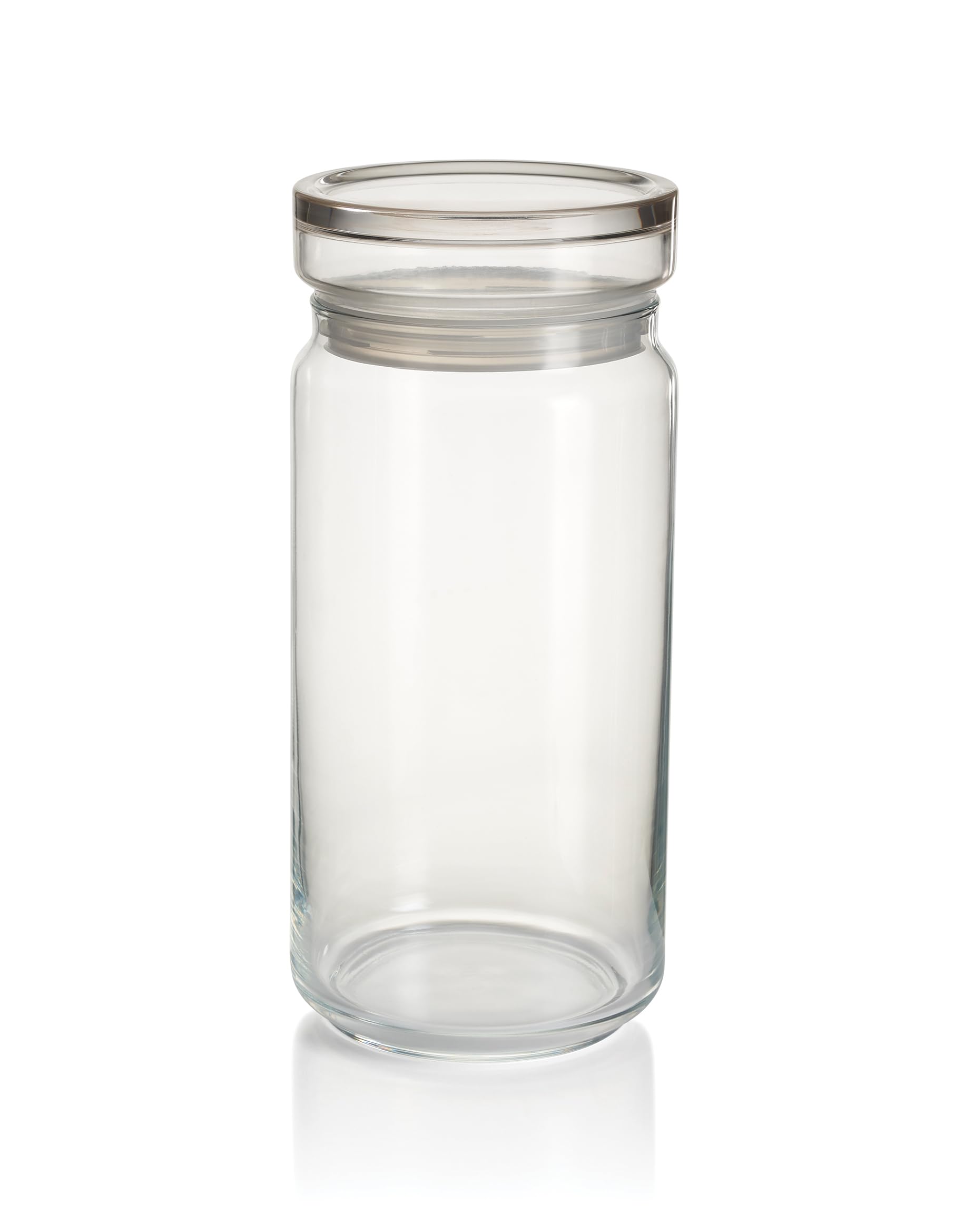 Comptoir De Famille Clear 1.5L Glass Jar With Lid - Stackable & Nestable Airtight, Durable Dry Food Storage - Dishwasher Safe
