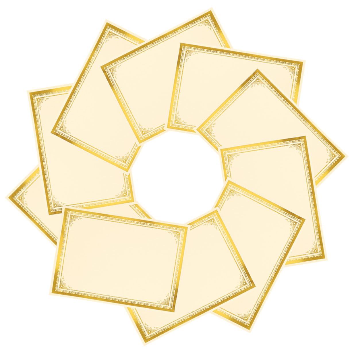 Edles Urkundenpapier mit Glatter Schreiboberfläche Blanko Zertifikatspapier in Gold 35 Blatt zum Drucken und Auszeichnen für Abschlussfest und Einschulung Deko