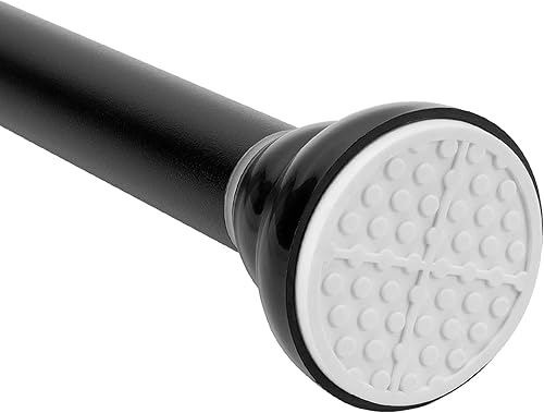 NearMoon Barra de cortina de ducha, acero inoxidable 304 de alta calidad, ajustable, con resorte, sin perforaciones, para bañococina, antideslizante