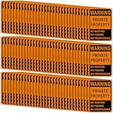 Lineshading 100 Pcs Posted No Trespassing Signs Private Property Weatherproof No Hunting Signs 10x7' Reflective Aluminum Posted Signs for Warning No Hunting Fishing Trapping Indoor Outdoor Use