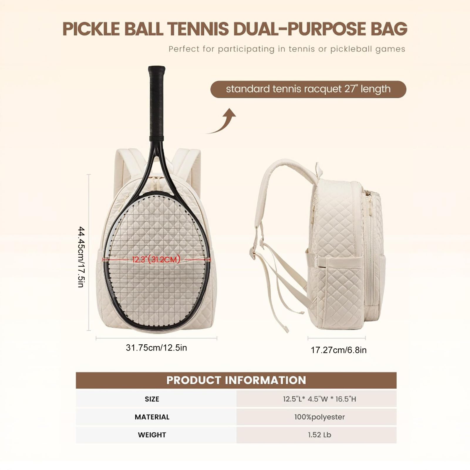 Borsa Pickleball - impermeabile e leggero di grande capacità | Zaino da tennis per grande set da pickleball, deposito di racquetball, palestra all'aperto