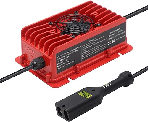 Eseegoo Cargador de batería de repuesto de 12 amperios y 36 voltios para carrito de golf EZGO EZ-GO TXT de 36 voltios con enchufe Denchufe estilo