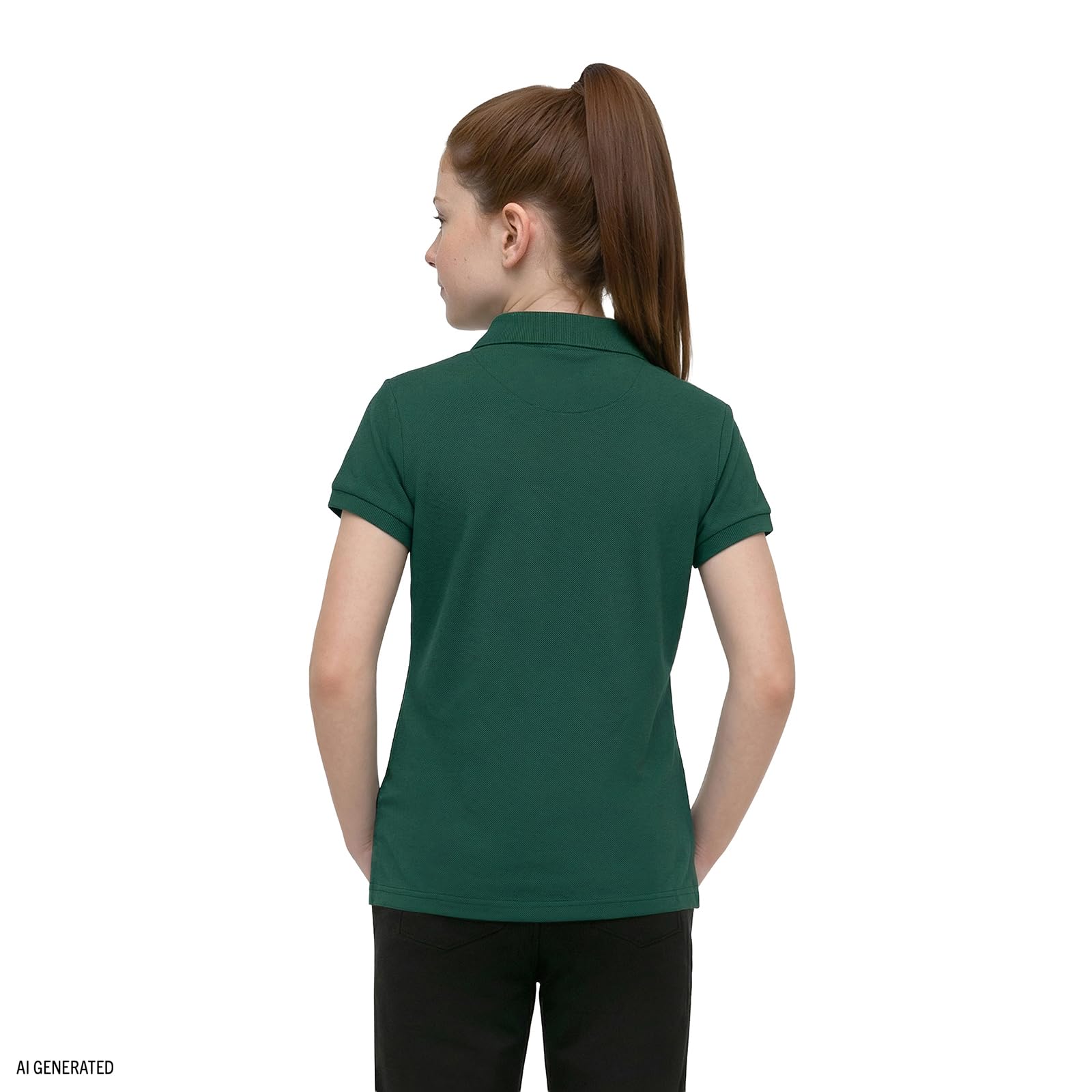Izod Polo de Manga Corta para Uniforme Escolar, Cierre de Botón, Tela Entrelazada Cómoda Y Suave Camisa Niñas