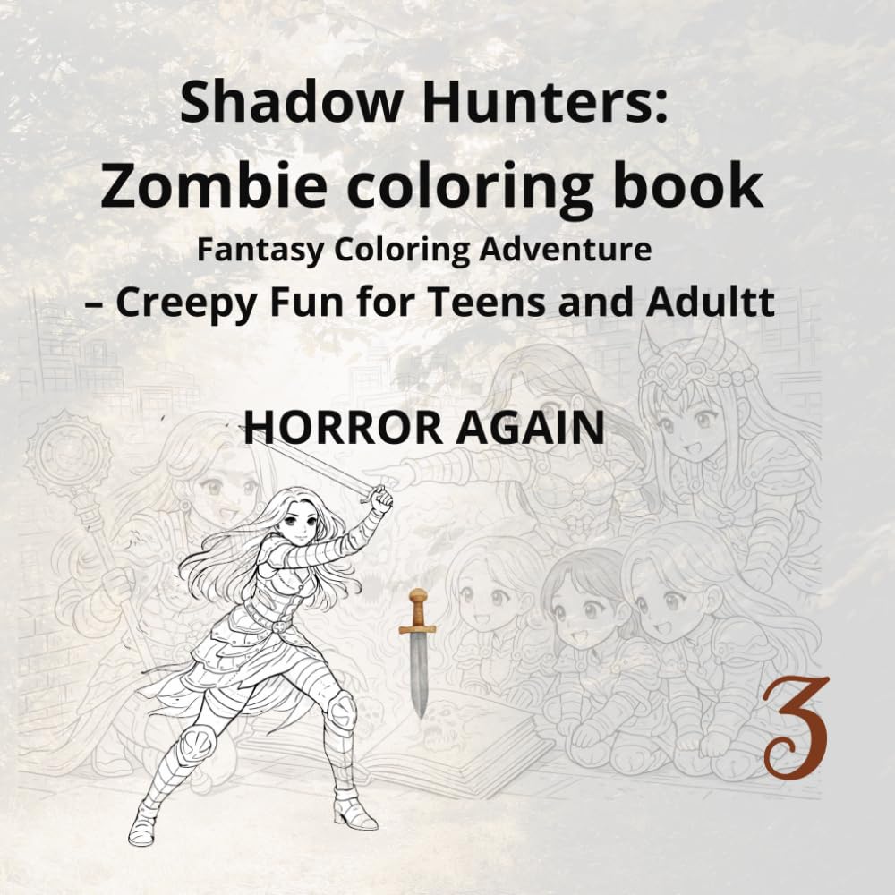 Shadow Hunters: Zombie coloring book Fantasy Coloring Adventure – Creepy Fun for Teens and Adult - HORROR AGAIN: Vol.3