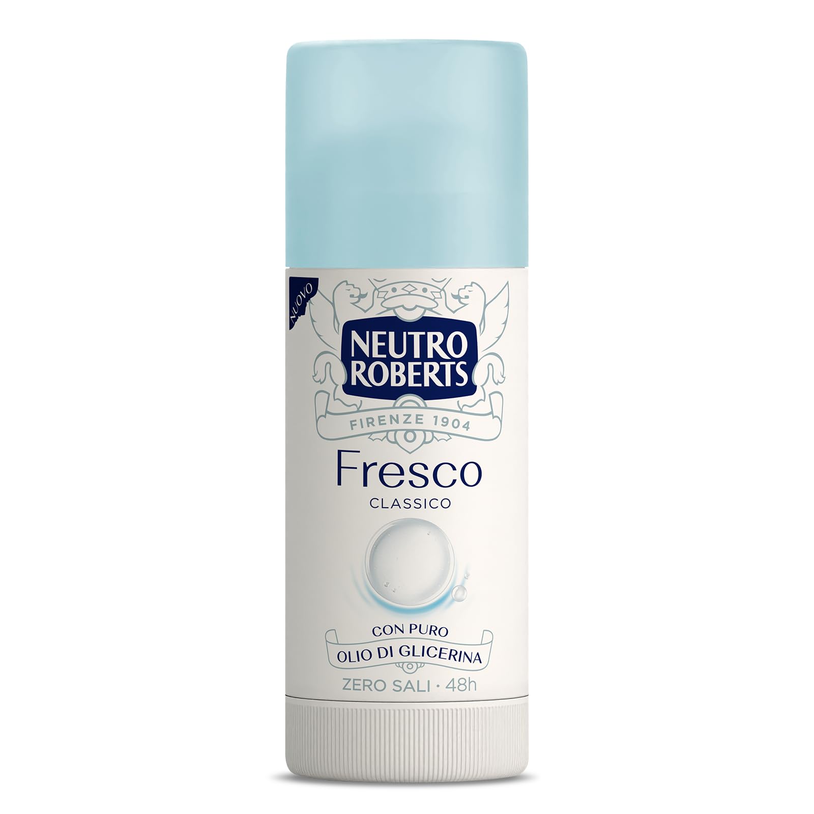 Neutro Roberts, Deodorant Stick Fresco, Zero Aluminiumsalze, keine Flecken, mit reinem Glycerinöl, Deodorant für Damen und Herren, dermatologisch getestet, Format 40 ml, 48h