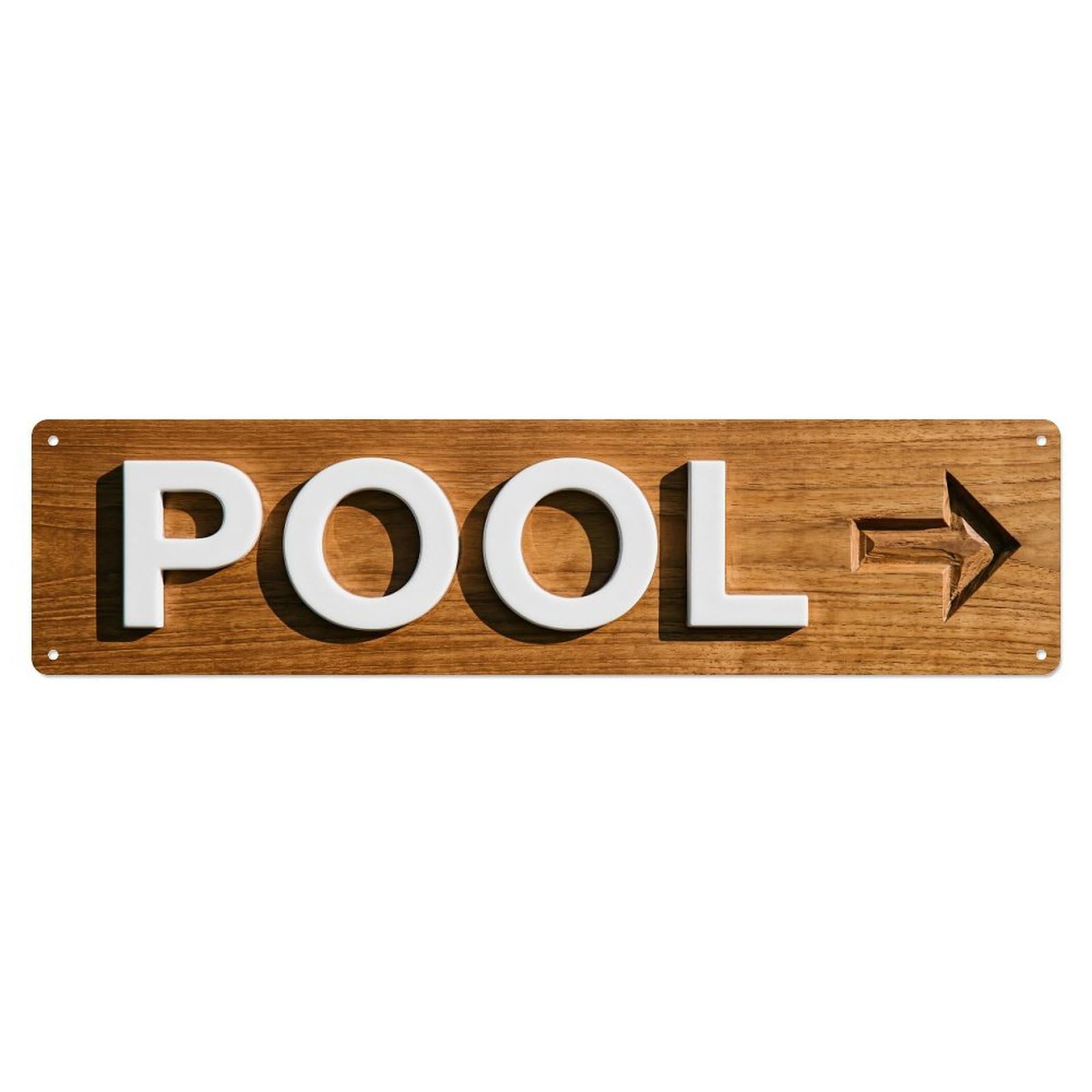 Swimming Pool Teak Wood Metal Tin Sign