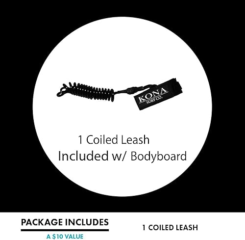 Miniatura 4 de KONA SURF CO. Tabla de cuerpo de coco ligera y suave espuma superior Boogie Bodyboard El paquete incluye correa de muñeca de primera calidad (rosa,