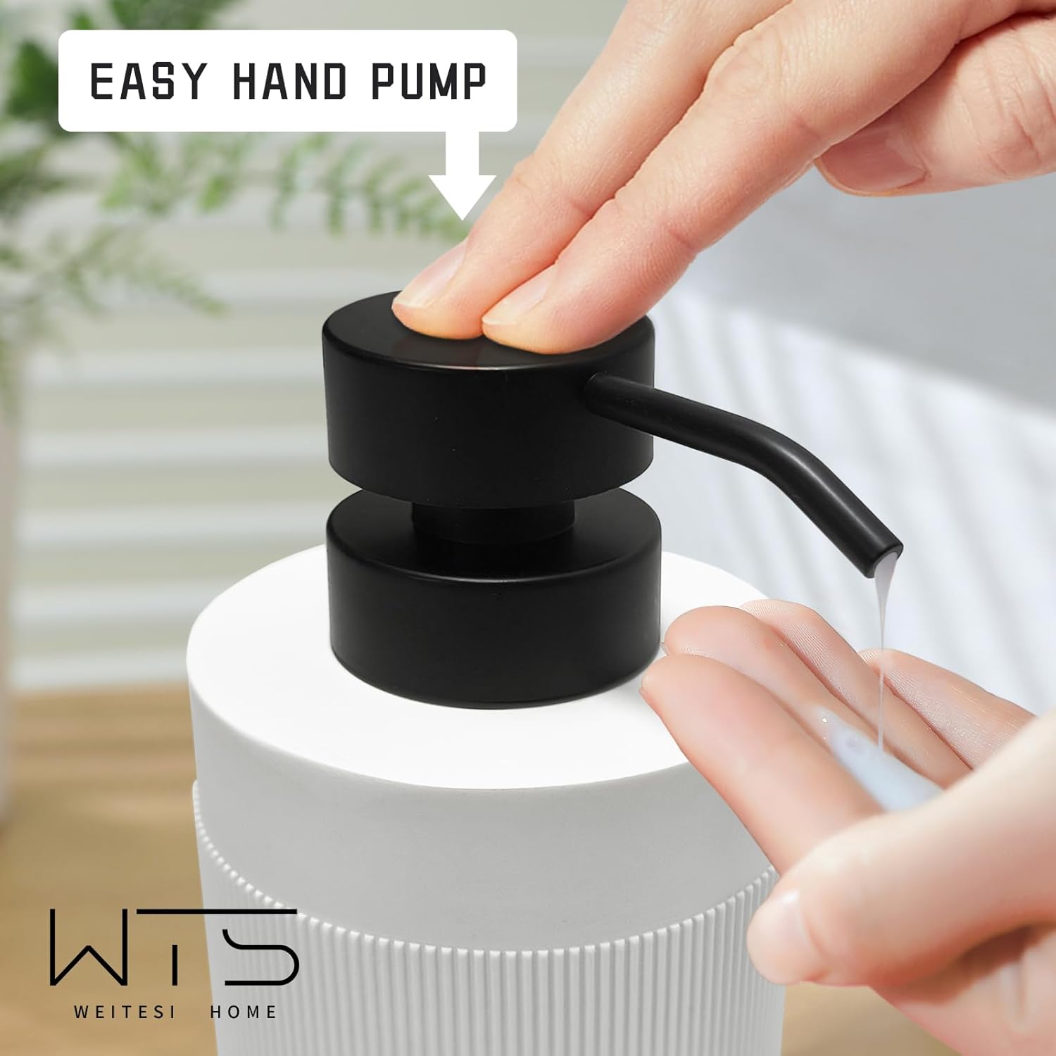 Resin Bathroom Accessories Set, 4 Pcs Modern Bathroom Accessory Set with Liquid Plastic Pump Lotion Soap Dispenser,2 Toothbrush Cup, Soap Dish Countertop Vanity Organizer(White) - Image 3