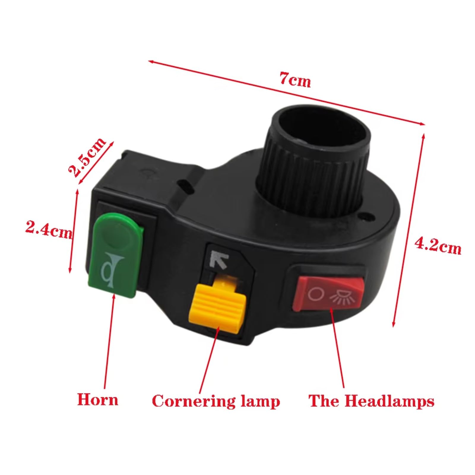 22mm 7/8 ''Interruttore Per Moto Controllo Manubrio Per Universale 3in1 Elettrico Per Bici/Scooter Corno Luminoso Interruttore Accensione/spegnimento Comando Manubrio