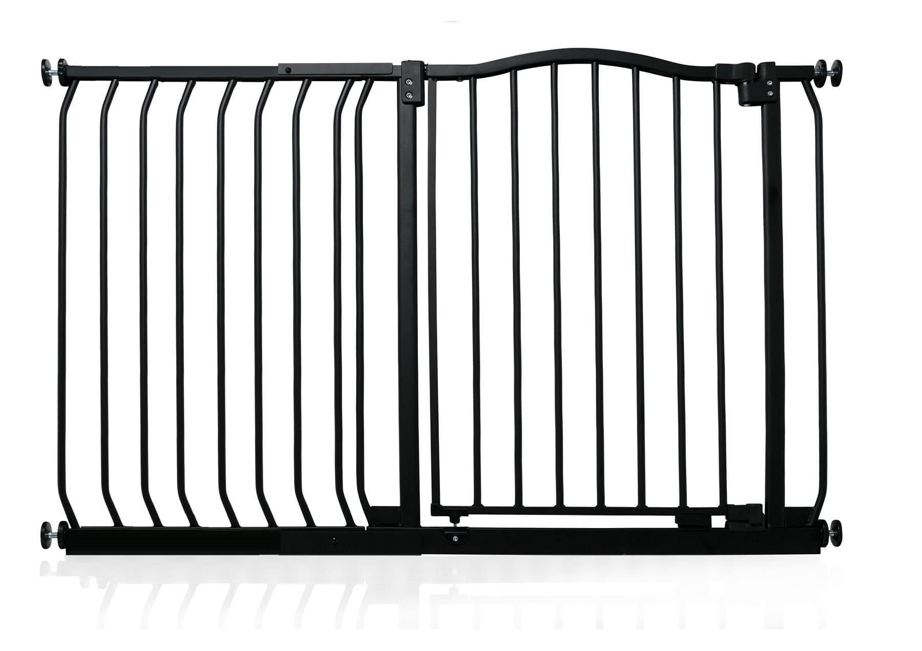 Safetots Matt Black Curved Top Safety Gate, 116Cm - 125Cm, Pressure Fit Stair Gate, Baby Gate For Doors Hallways And Spaces, Safety Barrier, Easy Installation