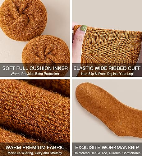 Image of Warm Thermal Boot Socks for Women - Knee High, Winter, Running, Hiking, Gifts - Thick Socks for Cold Weather