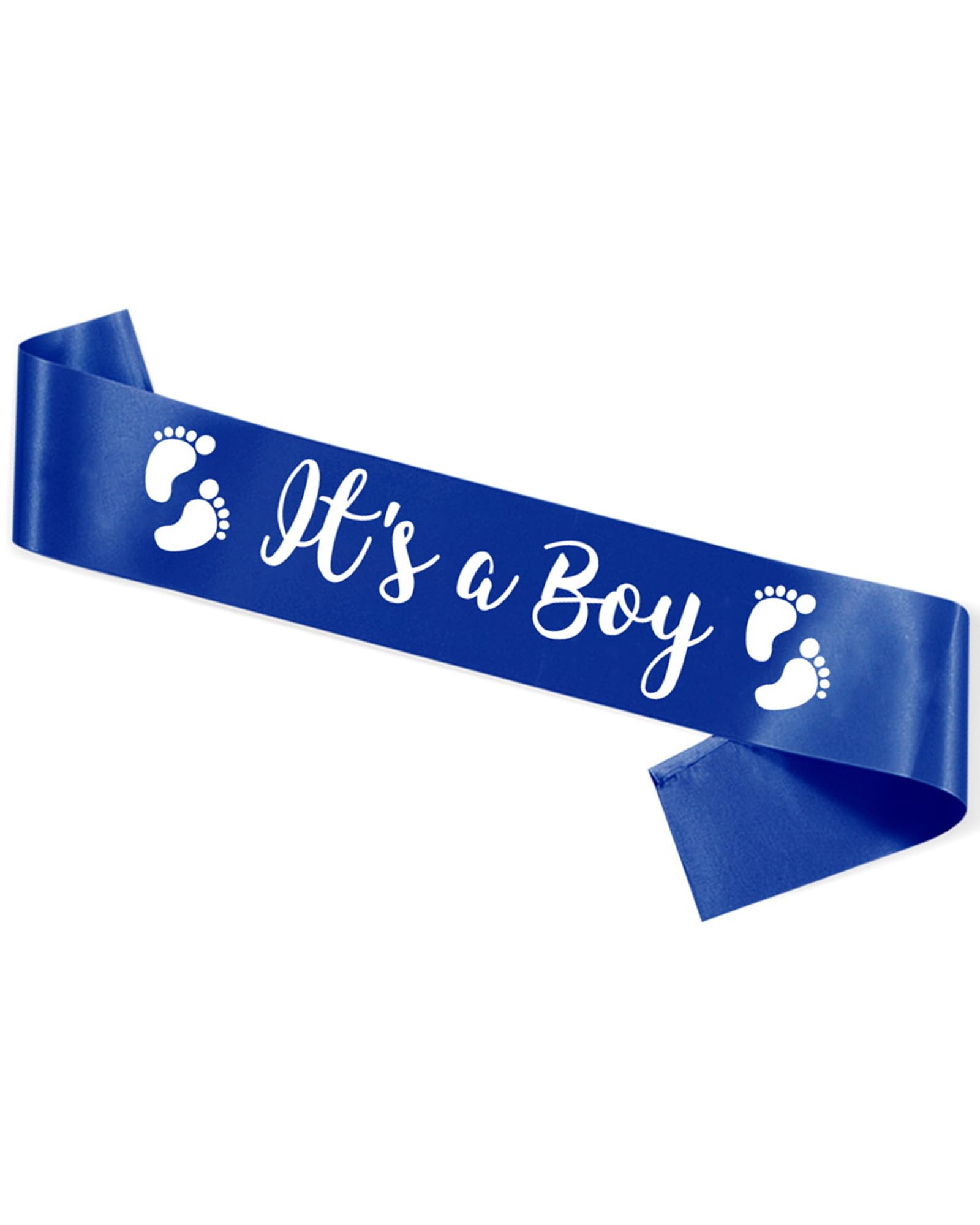 Tamouvkit ITS A Boy Sash, Dark Blue Satin with White Art Font with Baby Foot, Best Baby Shower for Future Mommy Decorations Mother Gifts, Baby Girl
