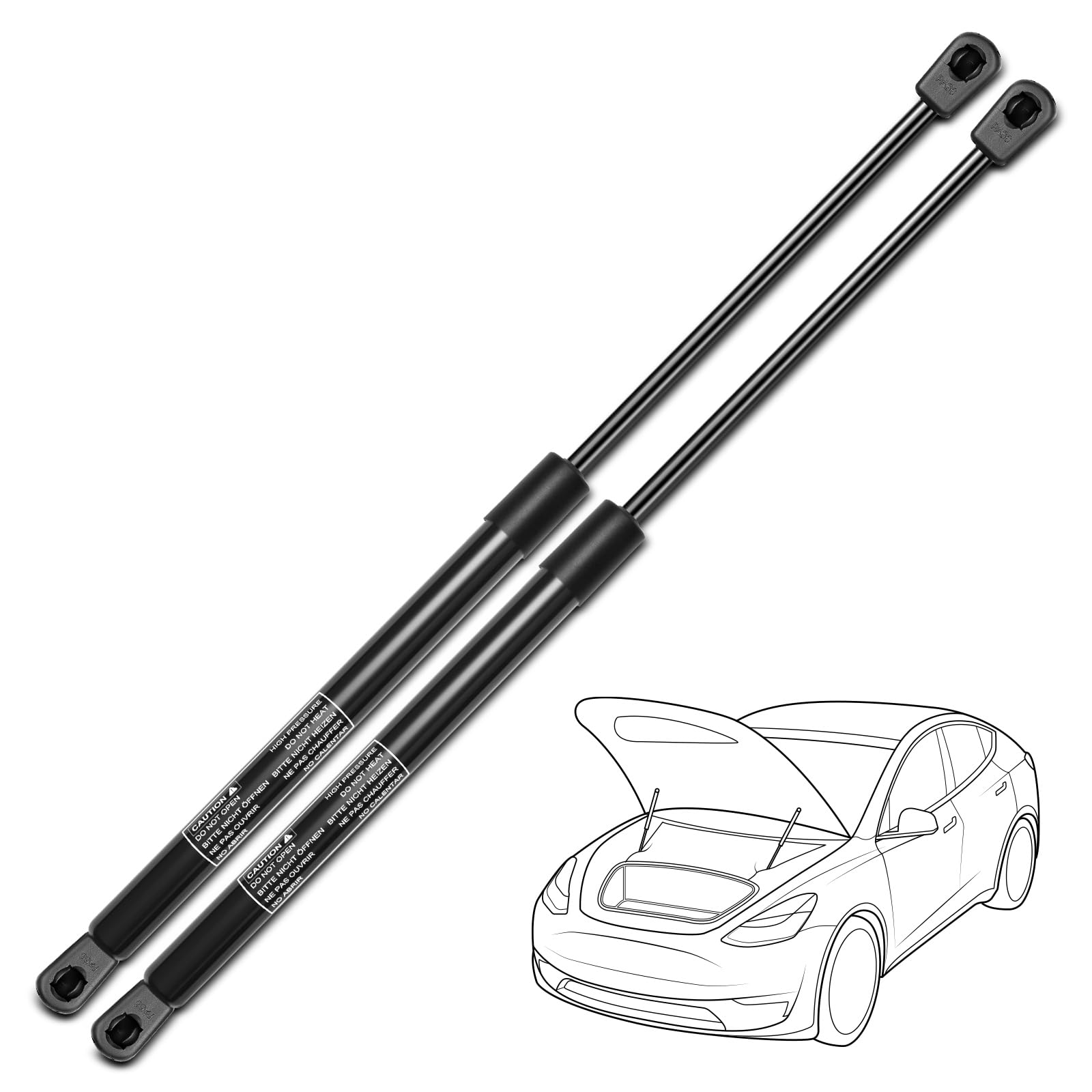 YHTAUTO Front Hood Gas Struts Shocks Replacement for Hyundai Santa Fe 2007-2012 Sport Utility, Set of 2 Bonnet Lift Supports, Replace# 811600W000