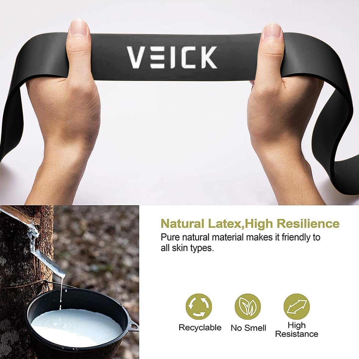 VEICK Bandes de résistance pour l'entraînement, bandes d'exercice, bandes d'entraînement, bandes d'assistance à la traction, ensemble de bandes élastiques longues et lourdes pour homme et femme,