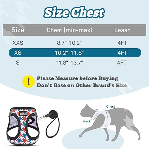 Miniatura 25 de Arnés para gatos y correa para caminar, arnés suave ajustable para gatitos, cachorros, gatos pequeños, chaleco reflectante a prueba de escapes