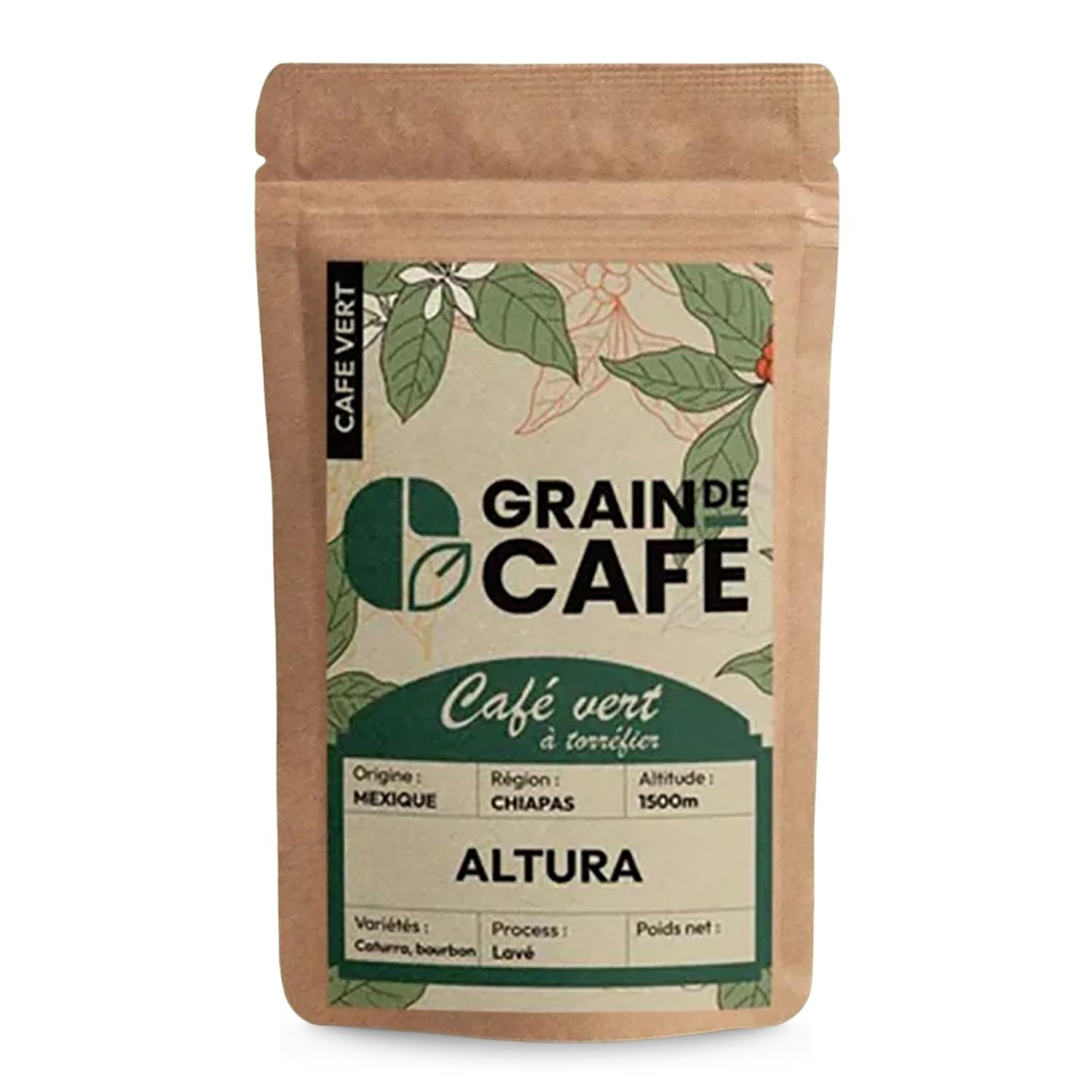 Graindecafé – Café Vert Mexique Altura 1kg | 100% Arabica Lavé Non Torréfié | De Montagne Rond Et Léger | Notes De Noisette Et Épices Douces | Idéal Machine À Grain Une Fois Torréfié