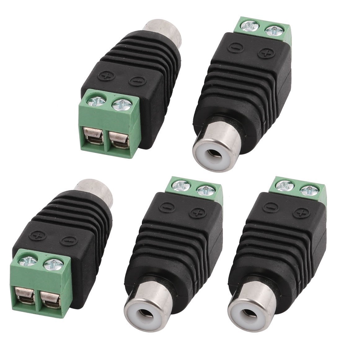 Generic 5 Pcs Screw Terminal Coaxial Cat5 Cat6 to Audio Video RCA Female Jack Connector
