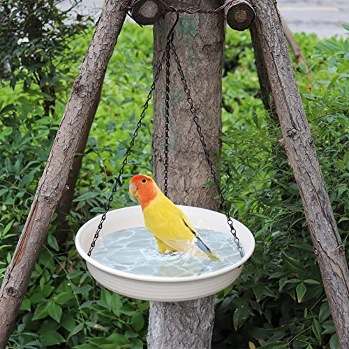 30,5 cm hängende Vogeltränke, hängende Vogelfutterstation Vogeltränke Tablett mit Haken und Kette für Outdoor Garten Hof Terrasse