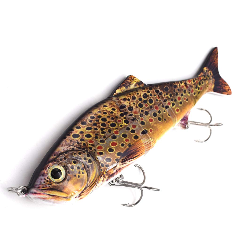 10in Multi Jointed Swimbait Fishing Lures Bait,4 Segment Big Giant Sinking Fishing Bass Lures,Crankbaits Swimbaits with Treble Hook