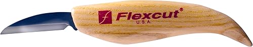 Miniatura 23 de FLEXCUT Cuchillo de detalle KN13 - Hoja de acero de alto carbono de 1.50 pulgadas, punta muy fina, mango de madera de fresno, 0.15 libras, fabricado