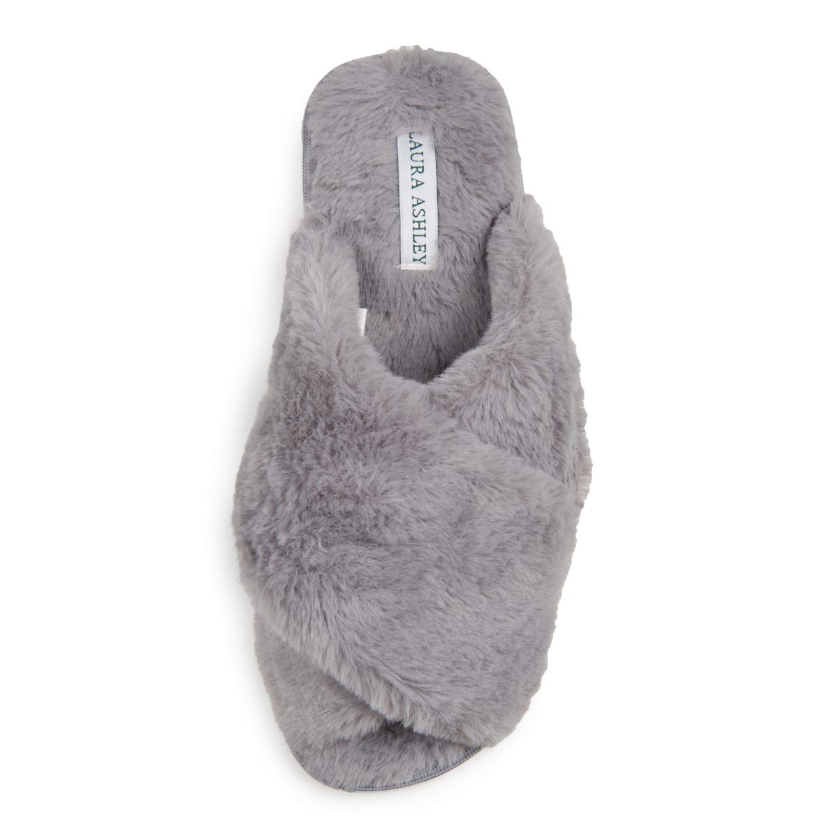 Laura Ashley Ladies Rabbit Plush Cross Band Slippers Desertcart