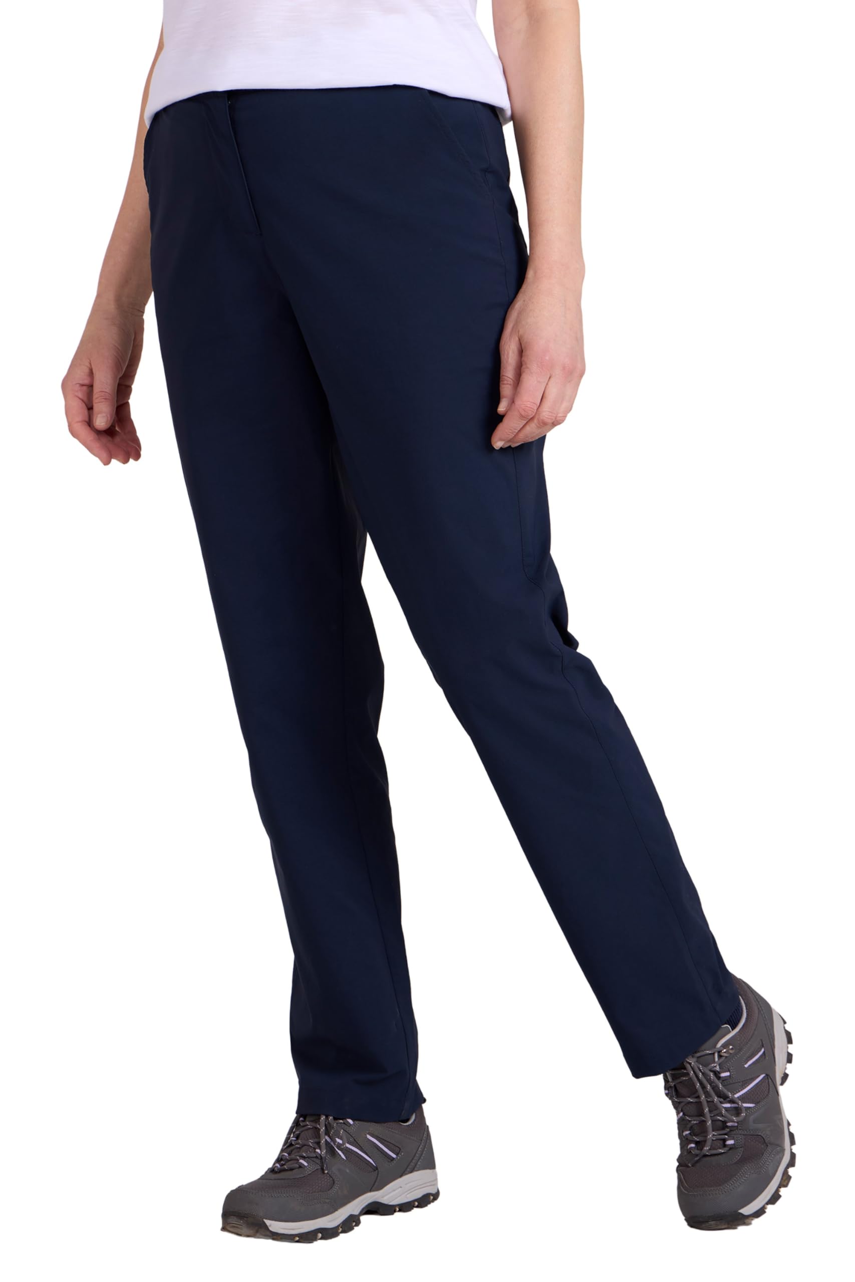 Mountain Warehouse Women's Navy Delta Stretch Trousers - Lightweight, Quick Drying & Stretchy Pants With Elastic Waistband - Spring Summer Walking, Hiking, Outdoors Size 10