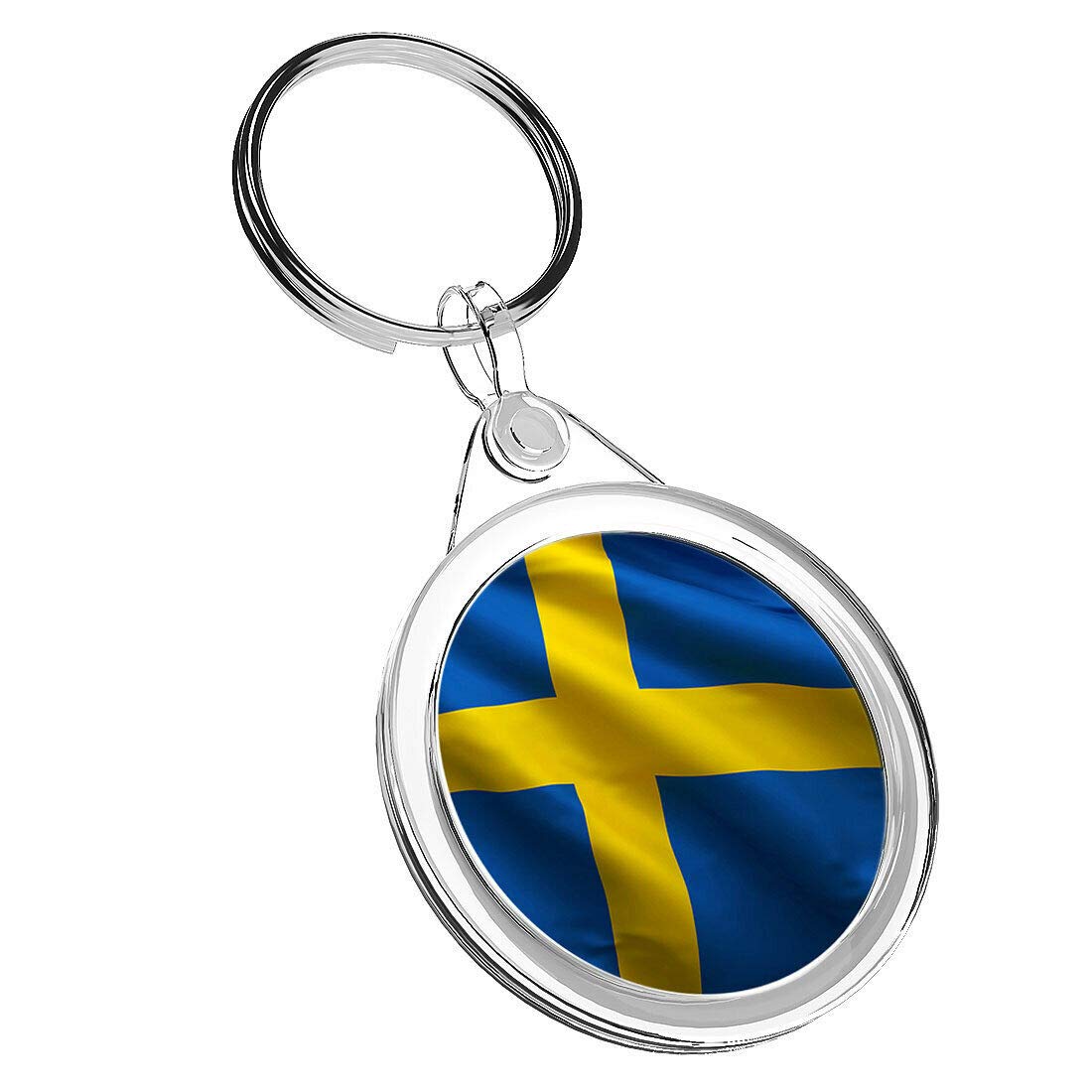 Destination Vinyl Keyrings Unisex Multi 1 X Swedish Flags Patriotic - Keyring Ir02 Mum Dad Birthday Fun #16368