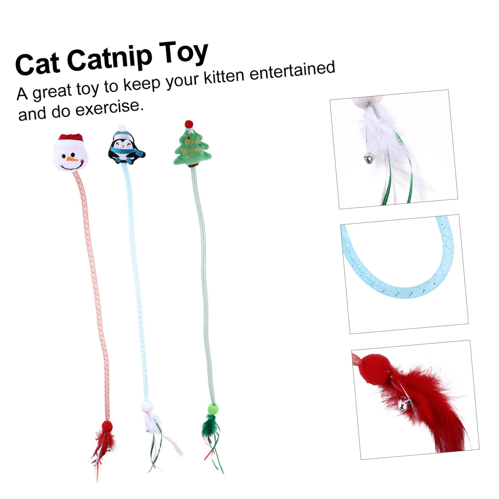 POPETPOP Lot De 3 Jouets Interactifs pour Chat Thème De Noël Clochette Et Jeu pour Chat 3 Pièces X 3