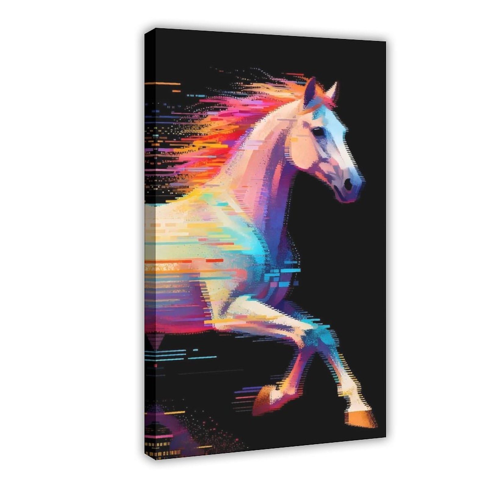 Bareronor Abstract Blurred Horse Canvas Poster Bedroom Decor Landscape Office Room Decor Gift 20" L X 30" W