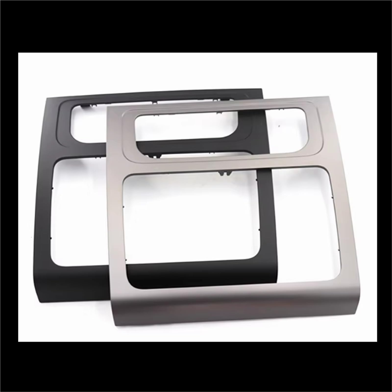 Panel Embellecedor Radio Reproductor DVD Marco Intermedio Caja Panel Aire Acondicionado Plateado 1T0858071 para VW para Touran 2011-2015 Marco Radio para Coche(Silver)