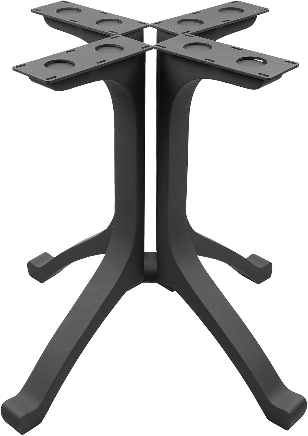 Flowyline 16" H 227 Wishbone Handcrafted Black Metal Table Legs and Bases for Coffee Tables | Steel Table Base | Rust-Resistant, Adjustable Furniture Legs | DIY Mid-Century Modern Indoor/Outdoor