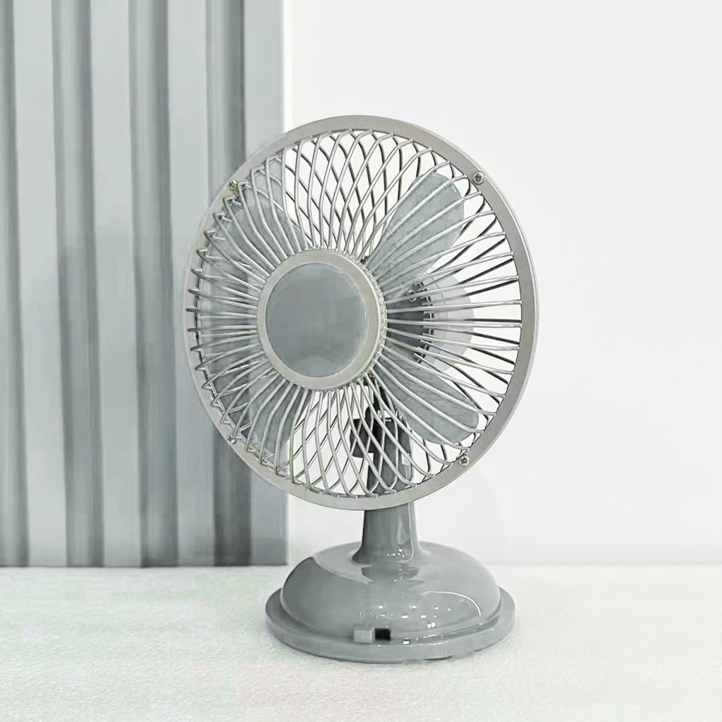 2-Speed 5.7inch Oscillating Table Fan USB/AA Battery Power Desk Fan for Friend