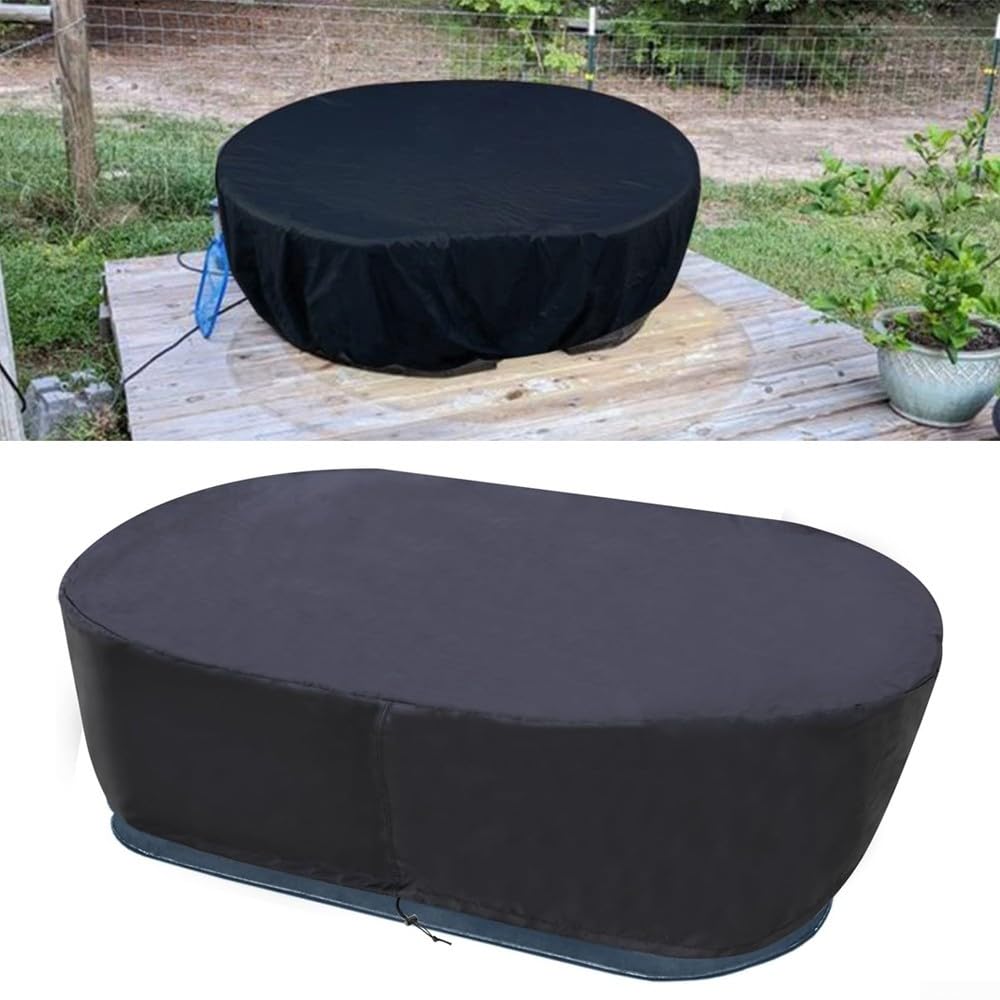 210D Heavy Duty Outdoor Stock Tank Cover Reliable Protection for Gallon Tanks (50Gallon)
