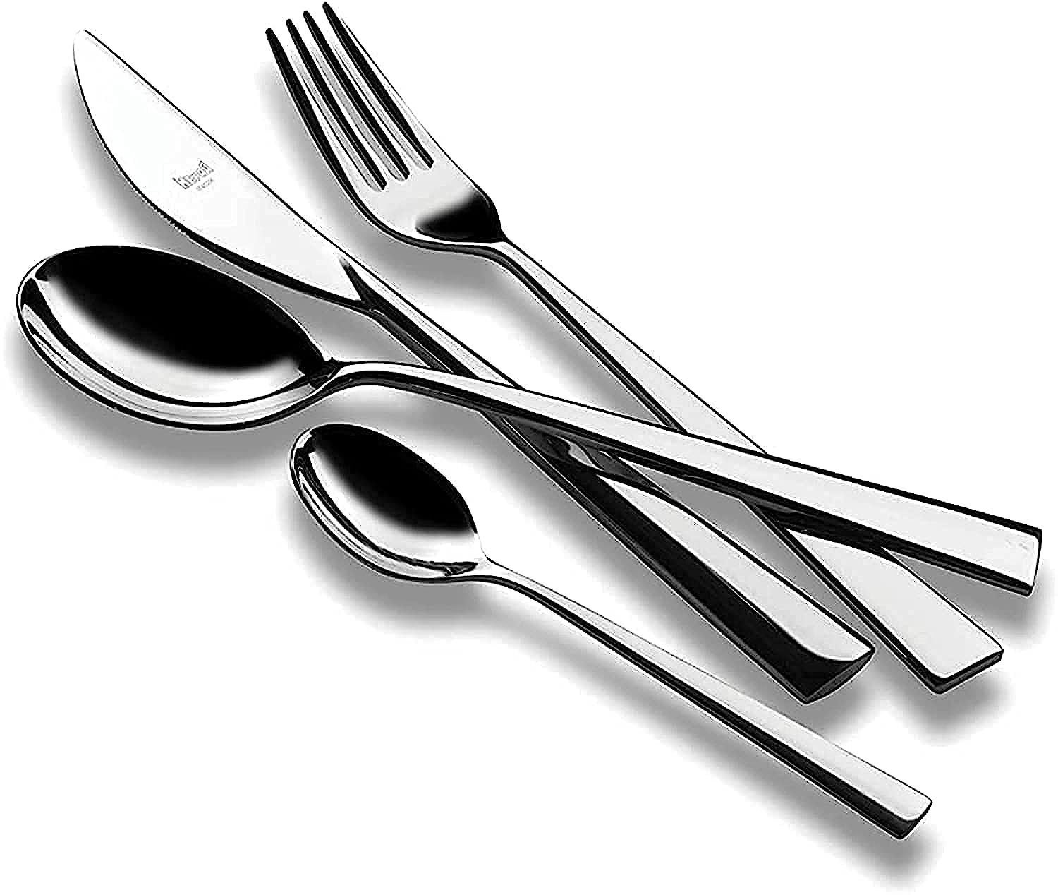 Mepra Stile 6 pièces Moka Spoon Gift Box Set - Italian Made 18/10 Stainless Steel Fine Dining Flatware - Elegant Cutlery Pieces For Hosting and Wedding Gift Registry