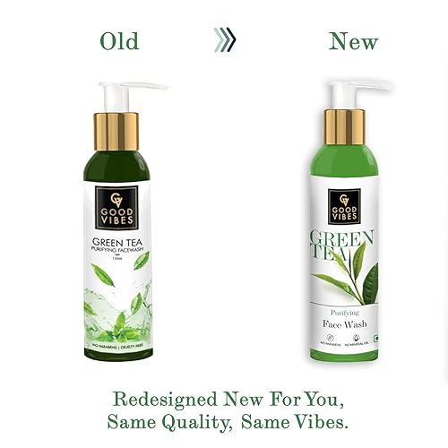 Miniatura 7 de Good Vibes Green Tea Face Wash  Anti acné Limpieza profunda Antioxidantes Rico Limpiador Facial para todo tipo de piel  Natural, sin parabenos ni