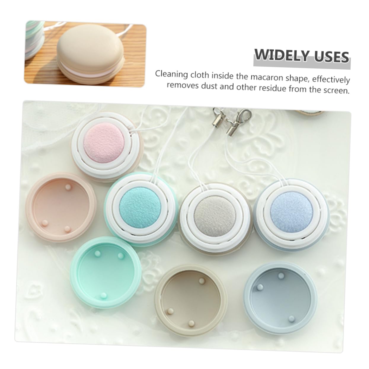 Didiseaon 20piezas Paquete De Paños De Limpieza De Pantalla Forma De Macaron Limpiador Portátil Para Pantallas De Teléfonos Tabletas y Monitores Digitales Sin Pelusa y Ligero