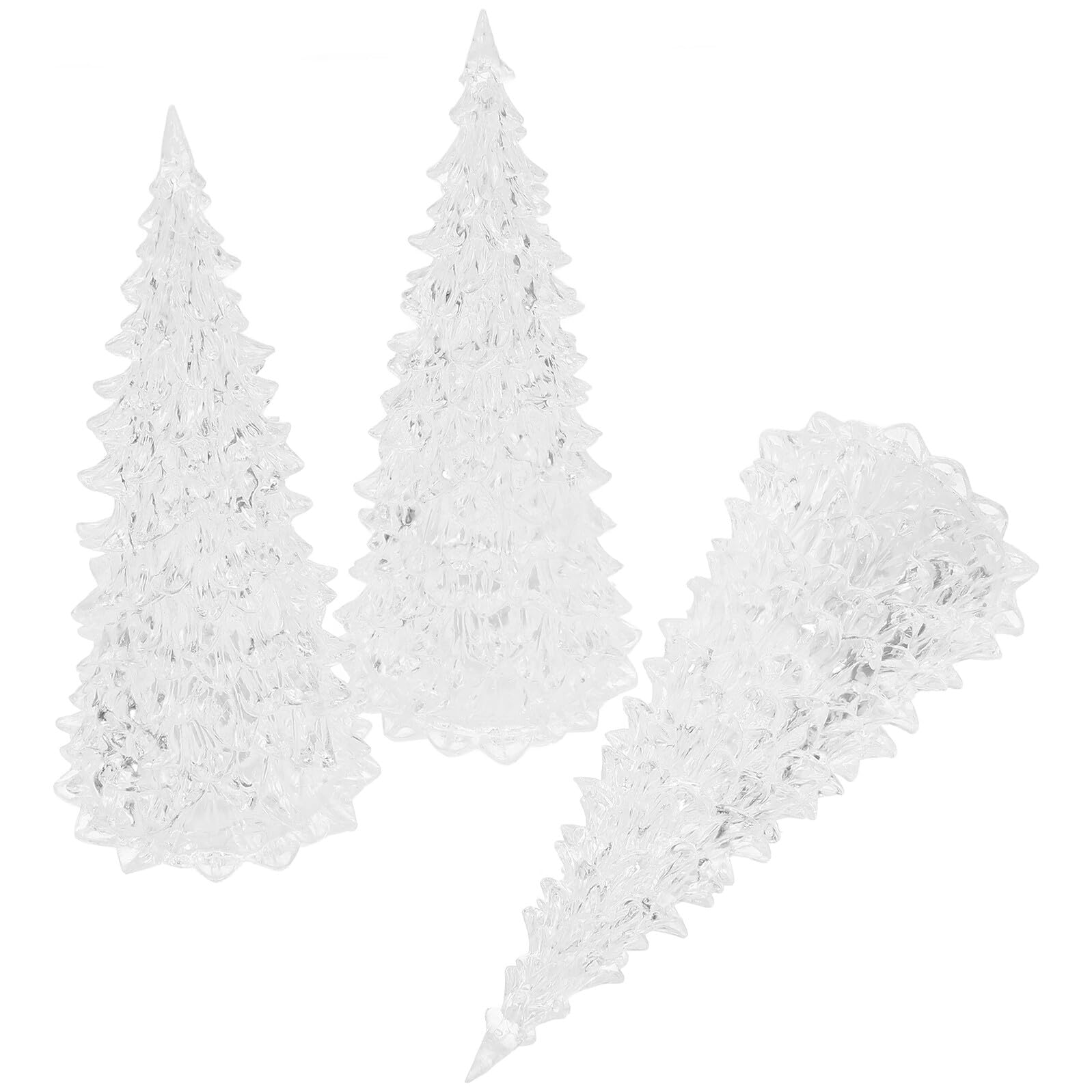 Árbol de Navidad acrílico iluminado LED evita cables roturas decoración mesa segura cambio color