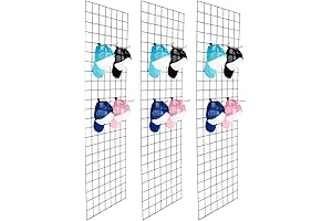 Bonnlo Heavy Duty Wire Grid Wall Panel, 3-Pack Sturdy Display Panel, 6...