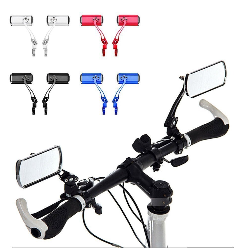 Coppia Specchietti Retrovisori Per Manubrio Bici &ndash; 360&deg; &ndash; Sicurezza E Visione Totale &ndash; Alluminio Nero